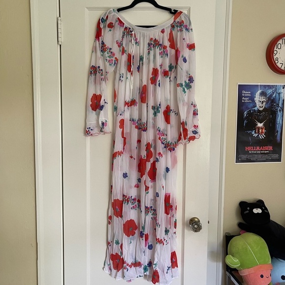 Vintage 70s Sheer Floral Maxi Nightgown - Picture 6 of 8